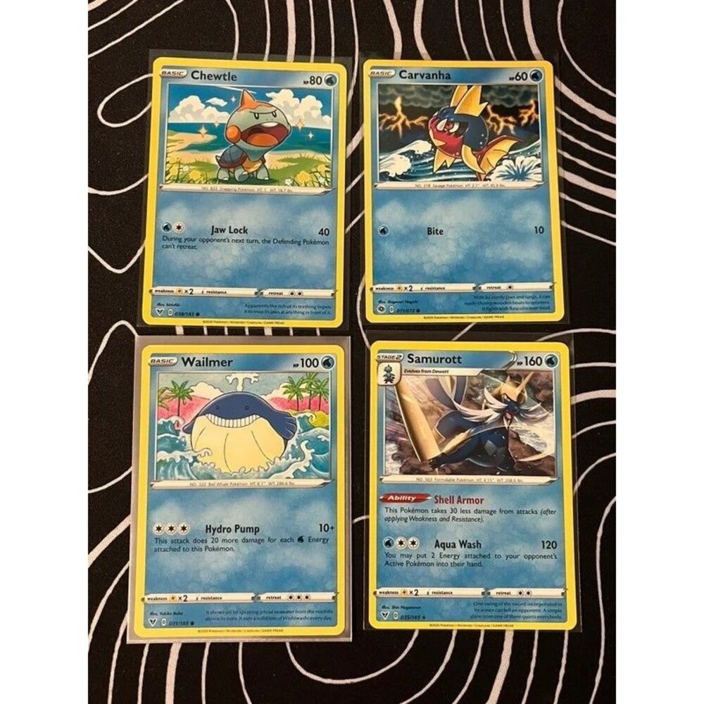 Pokemon 4 cards lot - water element